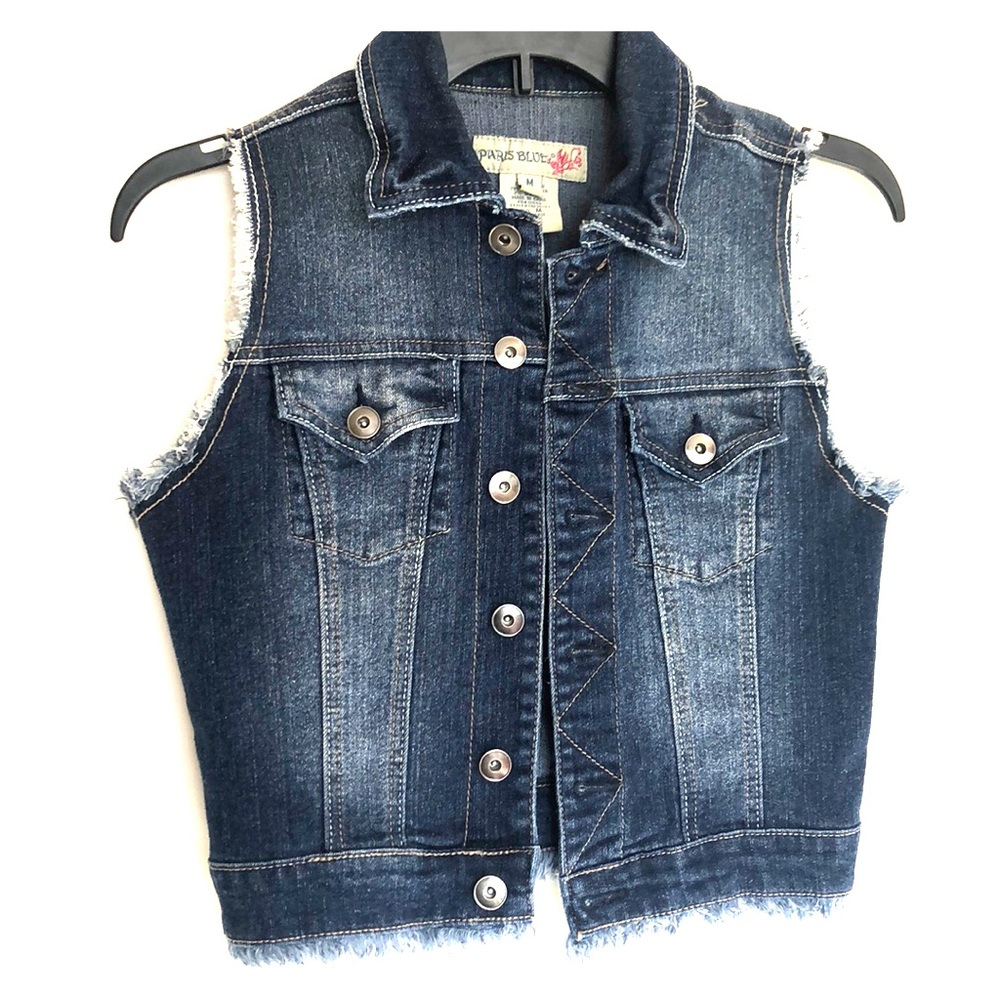 Paris Blues Crop Jean Vest - CUTE!